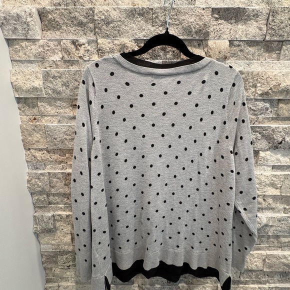 Lane Bryant Elegant Black Polka Dot V-Neck Sweater size 18/20 - Picture 6 of 9